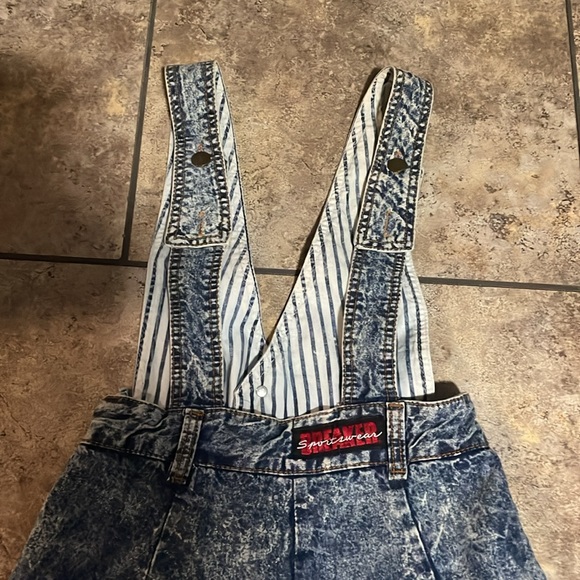 Vintage Breaker Sportswear Acid Wash 80’s-90’s Overalls Size 5 - Picture 5 of 14